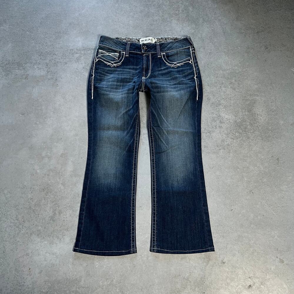 Ariat REAL Denim Bootcut Women's Size 32 Jeans Dark Wash Flared Denim